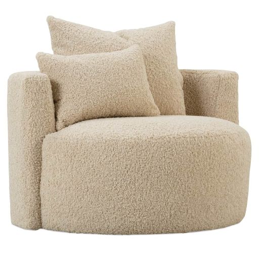 Picture of Neutral Boucle Leander Swivel Chair